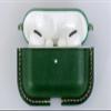 Airpods Pro Case Vegetable Tanned Italian Leather Handmade Supports Wireless Charging (Green) view 1