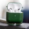 Airpods Pro Case Vegetable Tanned Italian Leather Handmade Supports Wireless Charging (Green) view 2