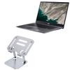 BoxWave Stand and Mount Compatible with Acer Chromebook 514 (CB514-1W) - Executive VersaView Laptop Stand, Ergonomic Adjustable Viewing Angle Metallic Riser - Metallic Silver view 1