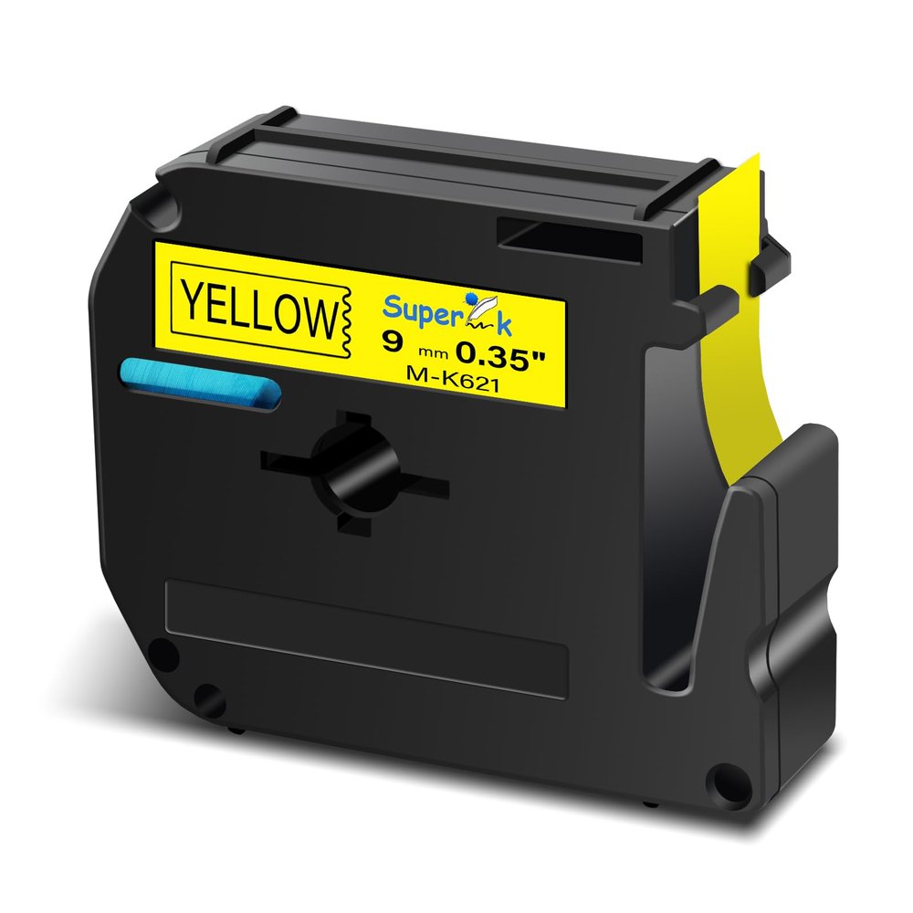 USUPERINK 40 Pack Compatible for Brother P Touch M Tape M-K621 MK621 M621 M-621 9mm 3/8 Inch 0.35'' Yellow Label Tape for PT-45M PT-55BM PT-55S PT-65 PT-65SB Label Maker Tape Black on Yellow