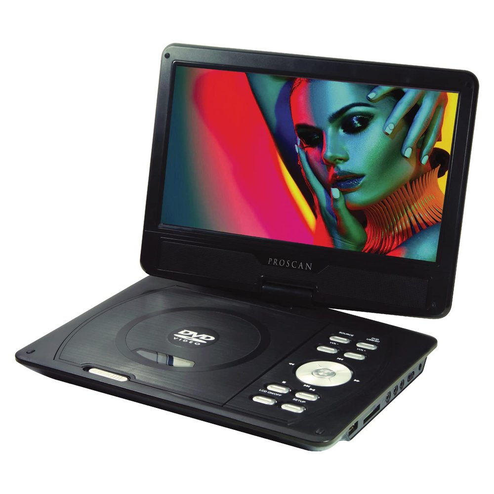 Proscan PDVD1030 10-in. Portable Swivel-Screen DVD Player with Remote and Earphone