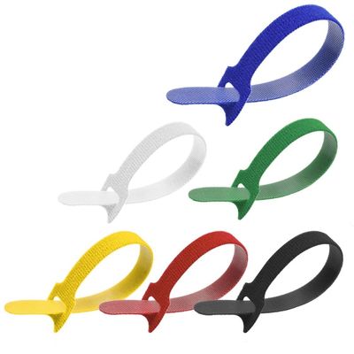 Beszin 8" (60-Pack) Reusable Hook and Loop Self Gripping Multicolor Fastening Cable Ties - Multipurpose Microfiber Cloth Assorted Cable Organizer Ties