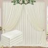 20 ft x 10 ft Wrinkle Free Ivory Backdrop Curtain for Wedding Parties, Polyester Ivory Photo Backdrop Drapes 4 Panels 5x10ft for Baby Shower Photoshoot Engagement Birthday Party Photography Background view 1