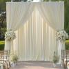 20 ft x 10 ft Wrinkle Free Ivory Backdrop Curtain for Wedding Parties, Polyester Ivory Photo Backdrop Drapes 4 Panels 5x10ft for Baby Shower Photoshoot Engagement Birthday Party Photography Background view 2