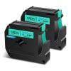 USUPERINK 2 Pack Compatible for Brother P Touch M Tape M-K721 MK721 M721 M-721 9mm 3/8 Inch 0.35'' Green Label Tape for PT-45M PT-55BM PT-55S PT-65 PT-65SB Label Maker Tape Black on Green view 1