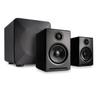 Audioengine A2 Black 24 Bit Pc Speakers for Desktop and S6 Gray Subwoofer for Music Gaming Movies Studios Dorms Bedrooms Offices view 1