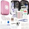277PCS Compact Emergency First Aid Kit for Car Business Travel Size Backpacking Gear Bag Camping Essentials Survival Kit Supplies for Road Trips, Hiking, Outdoor Play Pink AMORNING view 1