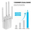 WiFi Range Extender Signal Booster - 1200Mbps WiFi Extender Covers up to 9800sq.ft, 2.4G/5G WiFi Booster and Signal Amplifier, Wireless Internet Booster for Home, 1-Tap Quick Setup view 2