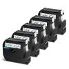 USUPERINK 5 Pack Compatible for Brother P Touch M Tape M-K121 MK121 M121 M-121 9mm 3/8 Inch 0.35'' Clear Label Tape for PT-65VP PT-70 PT-70BBVP PT-70BM PT-70BMH Label Maker Tape Black on Clear view 1