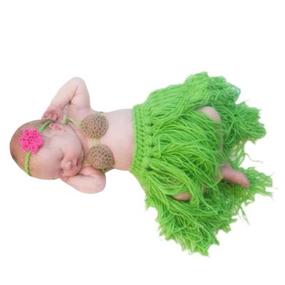 Cute Baby Photography Outfits, Knitted Skirt + Headband + Bra Tail Hawaii Skirt Outfit Set Crochet Baby Outfits Newborn Photography for Boys Girls Baby Photography Props