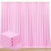 20 ft x 10 ft Wrinkle Free Baby Pink Backdrop Curtain for Parties, 4 Panels 5ftx10ft Polyester Photo Backdrop Drapes for Baby Shower Birthday Party Photography Wedding Backdrop Stand view 1
