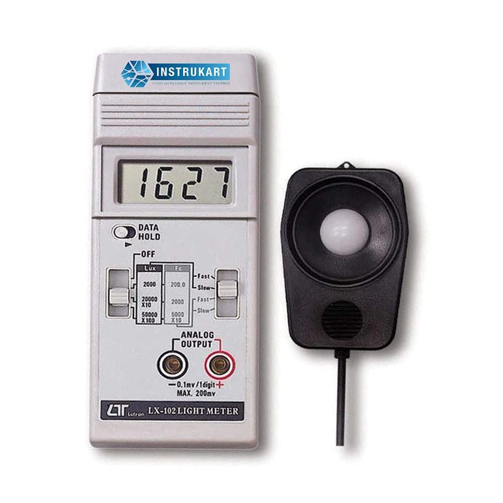 Digital Lux Meter (Range: 50,000 Lux) for Photography, Stadiums, Clean Rooms, Theatres Alongwith Factory Calibration Certificate Model:LX-102