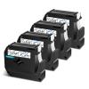 USUPERINK 4 Pack Compatible for Brother P Touch M Tape M-K121 MK121 M121 M-121 9mm 3/8 Inch 0.35'' Clear Label Tape for PT-65 PT-65SB PT-65SCCP PT-65SL PT-65VP Label Maker Tape Black on Clear view 1