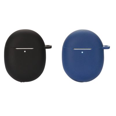 2 Pack DAYJOY Soft Silicone Protective Case Cover Compatible with Google Pixel Buds Pro (2022) Earbuds, Protective Skin Sleeve with Carabiner (Black+Blue)