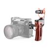 Andoer Universal Camera Cage Wooden Handle Left/Right Side Hand Grip with Cold Shoe Mount 1/4 Inch & 3/8 Inch Screw Holes Video Photography Accessories view 2