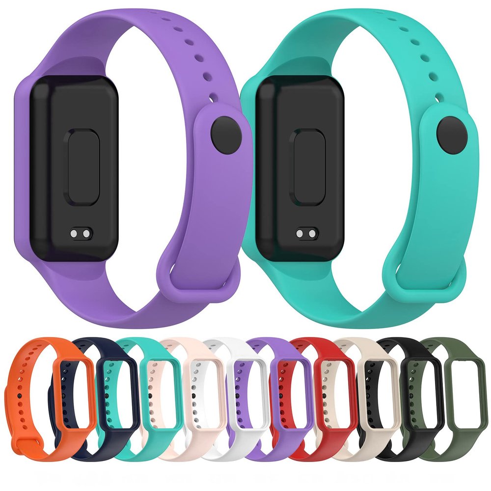 (10 Pack) NTidea Compatible with Amazfit Band 7 Replacement Bands,Soft Silicone Wristbands, Color Sport Adjustable Wrist Strap for Women Men