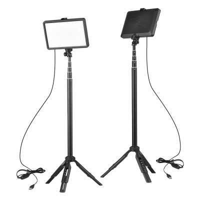 Andoer Andoer Portable RGB Video Light Kit with 2 * LED Video Light 7 Colors Lighting 3200K-5600K 10 Levels Brightness USB + 2 * Extendable Tripod Max.148cm/58in Height for Video Live Online Teaching