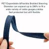 100ft-1/4inch PET Expandable Braided Sleeving Wire Loom Cable Sleeves Automotive Wire Sleeve Cable Management Wrap Wire Protector Tubing Desk Wire Organizer for Home,Office,Audio HDMI Cable,Black&Blue view 2