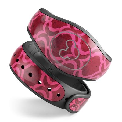 Design Skinz Deep Fuschia Oval Pattern Premium Vinyl Decal Wrap Cover for The Disney MagicBand 1 (Fits MagicBand 1 for Disney Parks)