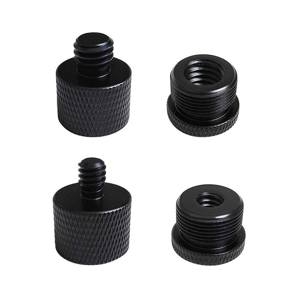 4 Pieces Mic Screw Adapter, 5/8 Female to 3/8 Male and 3/8 Female to 5/8 Male, 5/8 Female to 1/4 Male and 1/4 Female to 5/8 Male, Mic Thread Adapter, Microphone Adapter