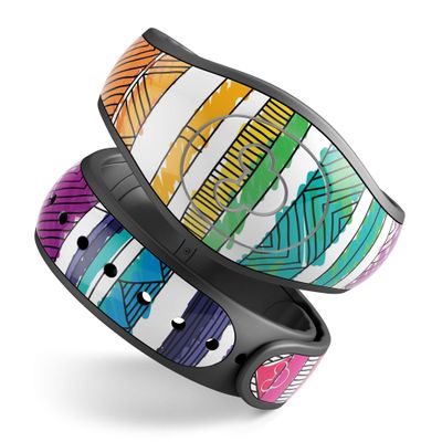 Design Skinz Crayon Colored Doodle Patterns Premium Vinyl Decal Wrap Cover for The Disney MagicBand 1 (Fits MagicBand 1 for Disney Parks)