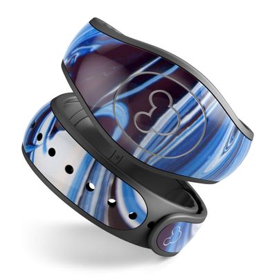 Design Skinz Blue and White Blended Paint Premium Vinyl Decal Wrap Cover for The Disney MagicBand+ (Fits MagicBand+ for Disney Parks)