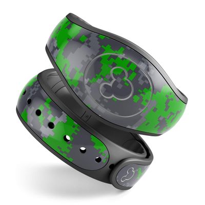 Design Skinz Dark Green and Gray Digital Camouflage Premium Vinyl Decal Wrap Cover for The Disney MagicBand 1 (Fits MagicBand 1 for Disney Parks)