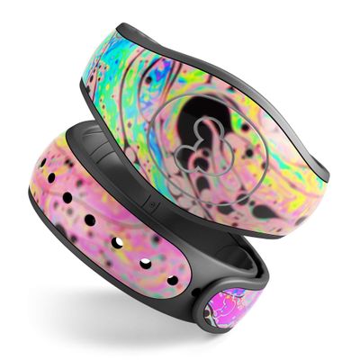 Design Skinz Neon Color Fushion with Black Splatters Premium Vinyl Decal Wrap Cover for The Disney MagicBand+ (Fits MagicBand+ for Disney Parks)