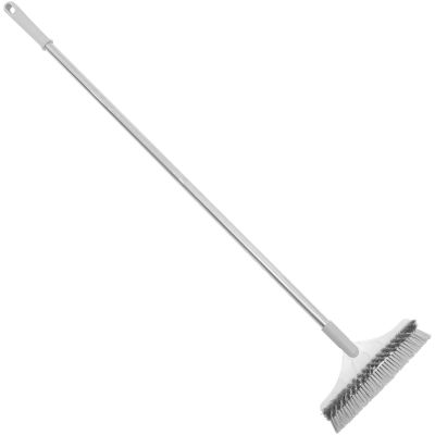 Housoutil Floor Joint Cleaning Brush Handle Bathroom Long Mop Scrubber Colon Scrub Brush Cleaning ES Multifunctional Cleaning Floor Scrubbing Scrape Tile Plastic Grey