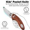 ZLemma Kids Pocket Folding Knife with Safety Rounded Tip, Made Of Japanese Stainless Steel and Rosewood, Childrens First Folding Knife With Sharp Blade view 2