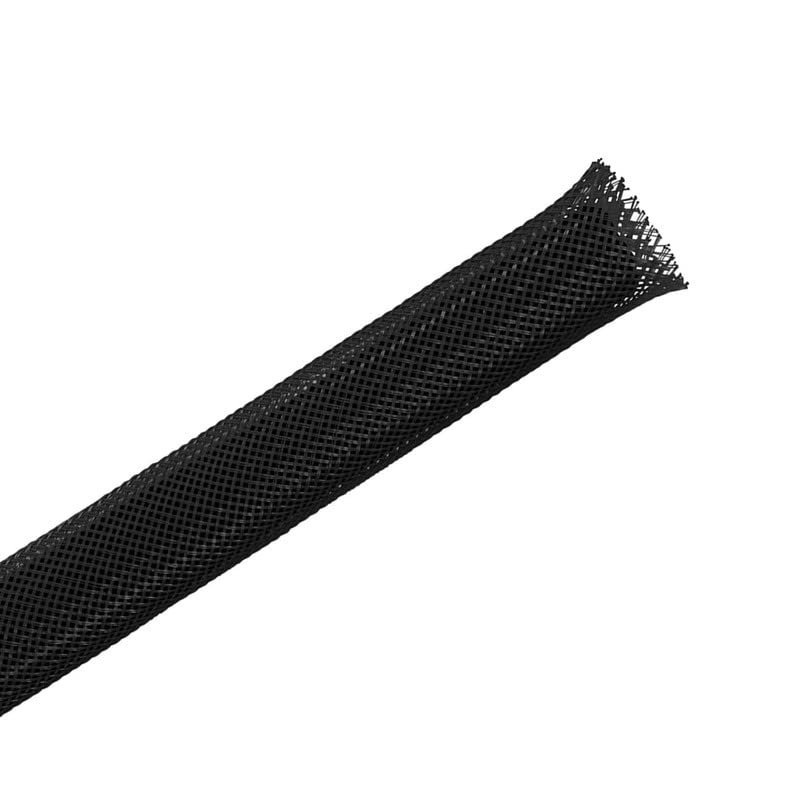 10ft-1inch PET Expandable Braided Sleeving Wire Loom Cable Sleeves Automotive Wire Sleeve Cable Management Wrap Wire Protector Tubing Desk Wire Organizer for Home, Office, Audio HDMI Cable, Black