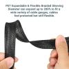 10ft-1inch PET Expandable Braided Sleeving Wire Loom Cable Sleeves Automotive Wire Sleeve Cable Management Wrap Wire Protector Tubing Desk Wire Organizer for Home, Office, Audio HDMI Cable, Black view 2