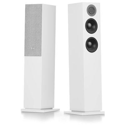 Audio Pro A48 Speakers - Wireless, Premium HiFi Sound, Wireless Surround Sound System for TV, MultiRoom, WiFi - Home Theater, White