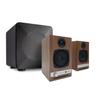 Audioengine A2 HD (HD3) Walnut 60 Watt Pc Speakers for Desktop and S6 Gray Subwoofer for Music Gaming Movies Studios Dorms Bedrooms Offices view 1