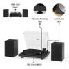 Crosley C62C Turntable HiFi System Record Player with Speakers, Adjustable Tonearm, Moving Magnet Cartridge, Bluetooth Receiver, 40W Per Channel, and Anti-Skate, Black view 3