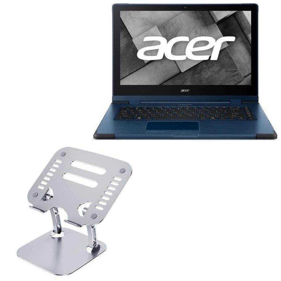 BoxWave Stand and Mount Compatible with Acer Enduro Urban N3 (EUN314-51W) - Executive VersaView Laptop Stand, Ergonomic Adjustable Viewing Angle Metallic Riser - Metallic Silver