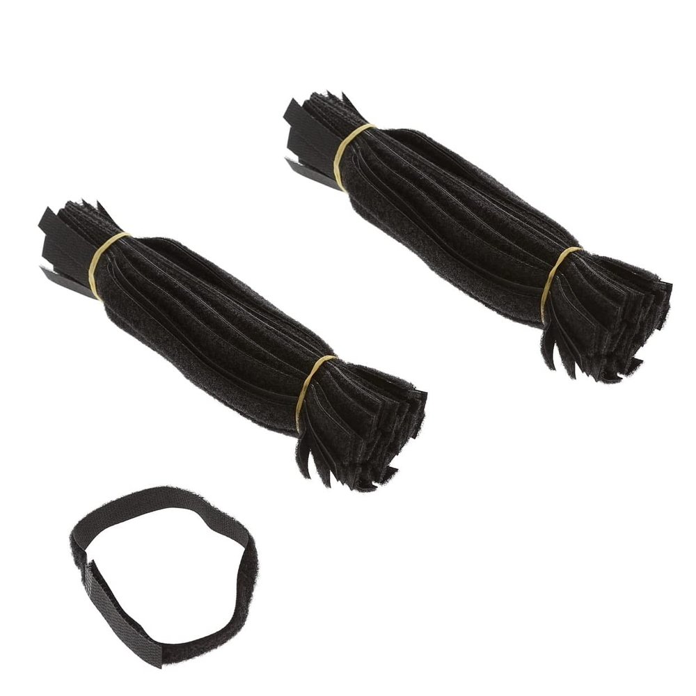 Beszin 9 Inch (100-pack) Hook and Loop Self Gripping Fastening Cable Ties 1/2" Width - Multipurpose Microfiber Cloth Cable Organizer Self Adesive Pre-Cut Straps