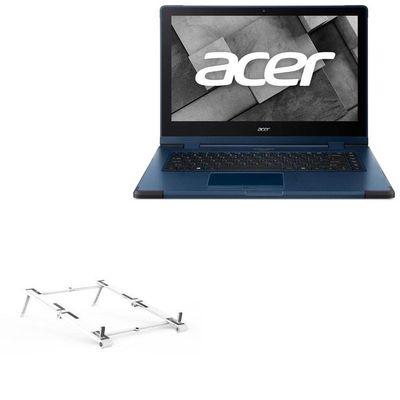 BoxWave Stand and Mount Compatible with Acer Enduro Urban N3 (EUN314-51W) - Pocket Aluminum Stand 3-in-1, Portable Multi Angle Viewing Riser - Metallic Silver