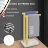 NearMoon Hand Towel Holder with Balanced Marble Base, SUS304 Stainless Steel Stand Towel Ring L Shape Hand Towel Rack Free-Standing Towel Bar for Bathroom Kitchen Countertop (Double Rod, Brushed Gold) view 3