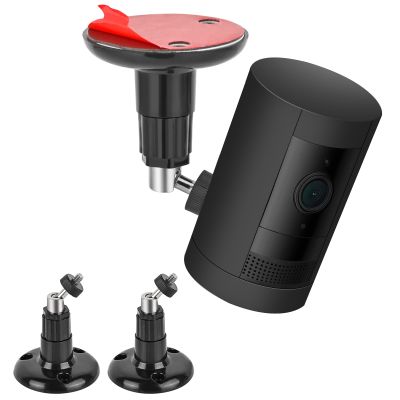 2Pack Adhesive Wall Mount for Ring Stick Up Cam & Ring Outdoor Cam Plus, 360 Degree Adjustable Screwless Bracket for Your Surveillance Camera, 2 Ways Installation Without Drilling (Black)
