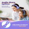 iClever 2Pack Kids Headphones with Sharing Splitter - 85dBA Safe Volume Limited - HS22 Wired Headphones for Kids Teens, Tangle-Free 3.5mm Jack Foldable Stereo Headphone for School/Tablet/Travel view 2
