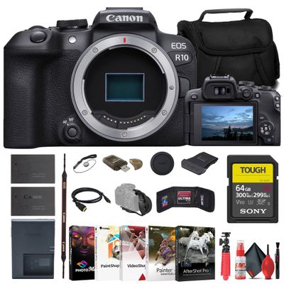 Canon EOS R10 Mirrorless Camera with Tripod (5331C002) Bundle