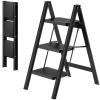 3 Step Ladder,Folding Step Stool with Wide Anti-Slip Pedal,330lbs Load Capacity,Lightweight and Portable for Kitchen Space Saving view 1