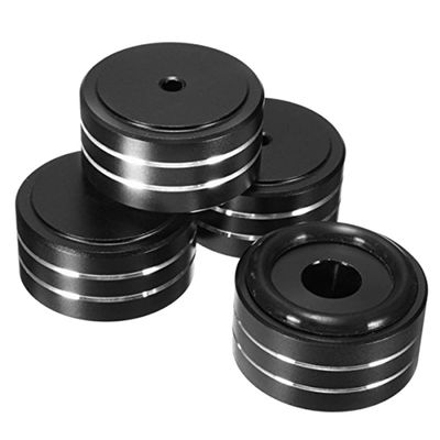 Pasotim 4Pcs 40X20mm Aluminum HiFi AMP Speaker Isolation Stand Turntable Feet Pad (Black)