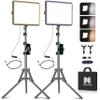 2-Pack LED Video Light Kit, NiceVeedi Studio Light, 2800-6500K Dimmable Photography Lighting Kit with Tripod Stand&Phone Holder, 73" Stream Light for Video Recording, Game Streaming, YouTube view 1