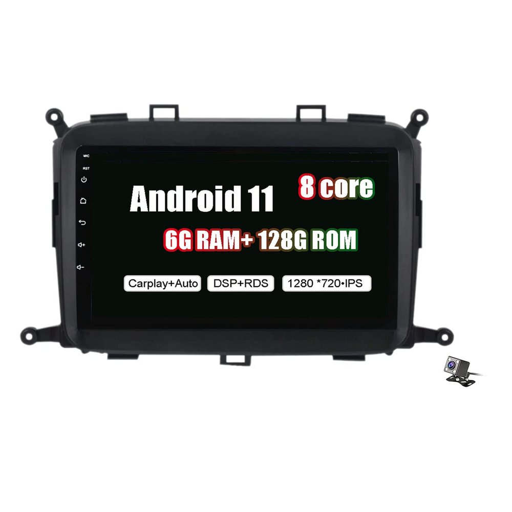 2 Din Car Stereo Bluetooth WiFi Android Car Navigation GPS for KIA Carens 2013-2018 with Rear Camera 9'' FM RDS Car Radio Suppot CarPlay OBD2 DAB+ DVR