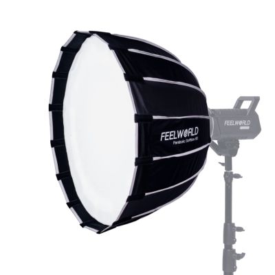 FEELWORLD FSP60 Portable Deep Parabolic Softbox, 60cm 23.6 Inch for FEELWORLD FL125D FL125B FL225D FL225B and Other Bowens Mount Video Studio Light, for Live Streaming, Videography, Photography