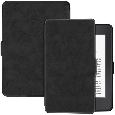 BOZHUORUI Slim Case for Kindle Paperwhite 5th/6th/7th Generation Prior to 2018 (2012-2017 Release,Model EY21 & DP75SDI) - Premium PU Leather Protective Cover with Auto Sleep/Wake (Dark Grey)
