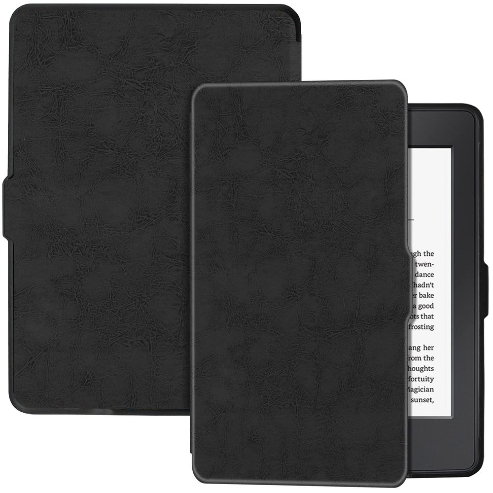 BOZHUORUI Slim Case for Kindle Paperwhite 5th/6th/7th Generation Prior to 2018 (2012-2017 Release,Model EY21 & DP75SDI) - Premium PU Leather Protective Cover with Auto Sleep/Wake (Dark Grey)