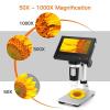 Lab Microscope Slides Digital Electronic Microscope 1000X 4.3 Camera Lens 2MP Adjustable LED Microscope Microscope Parts (Color : Plastic Stand) view 2